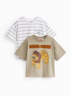 Lego & Stripe Print T-Shirts 2 Pack 6-7 Yearst