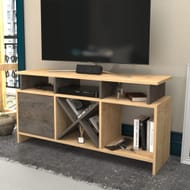 Decorotika Aurburn Single Door 8 Shelf Sapphire Oak and Wenge TV Unit