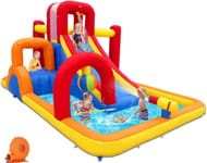 Baralir Garden Bouncy Castle with Entertainment Bundle and Water Slide