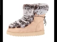 Women's Suede Snow Boots with Faux Fur Lining Size 6