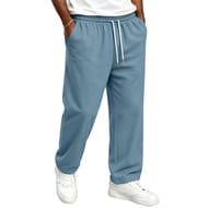Men's Baggy Wide Leg Joggers with Elastic Waist Pockets 4XL