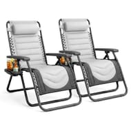 Set of 2 XXL Premium Heavy Duty Padded Zero Gravity Chairs