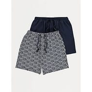 Navy Graphic Jersey Lounge Shorts 2 Pack