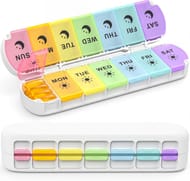 Mossime Foldable 7-Day Magnetic AM/PM Pill Box Large Capacity