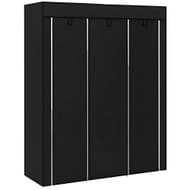 HOMCOM Fabric Wardrobe with 8 Shelves, 125 X 43 X 162.5 Cm, Black