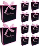 Bliceon Gift Bags, 10 Pcs, Black Pink Mini, 14x14cm