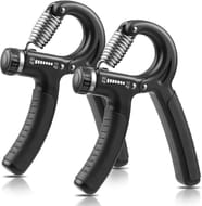 NIYIKOW Grip Strengthener, Adjustable 22-132 Lb, 10-60 Kg, Silver/Black