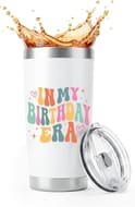 Birthday Travel Mug - Personalized 20oz Insulated with Lid for Women