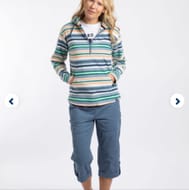 Lana 1/4 Zip Printed Micro Fleece Hoodie Light Cream