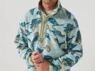 Mens Helvetia Ii Printed Half Snap Fleece - Green