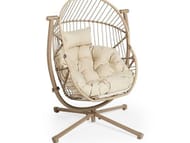 Abode Indoor Outdoor Rocking Swivel Egg Chair & Folding Basket
