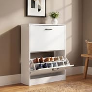 2 Drawer Slim Shoe Storage Cabinet for Hallway