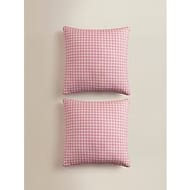 Pink Gingham Outdoor Cushions Set of 2