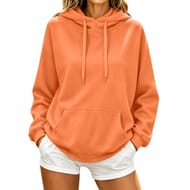 Women UK Oversized Hoodies Long-Sleeve Drawstring with Pockets