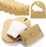 HAGOT 28-Pack Kraft Mini Envelopes with Blank Cards, Heart Closure