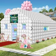WUHUWOO Inflatable Nightclub Tent 20x16.8x12 Ft White 2 Doors