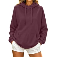 Women plus Size Hoodies Pockets Loose Fit Long Sleeve Hooded