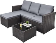 RattanStar 4-Seater Outdoor Garden High-Back Sofa Set