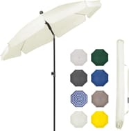 2m Tilting Garden Beach Portable Parasol & Umbrella Cover - Milky White