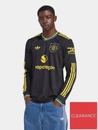 Manchester United 25/26 Long Sleeve Stadium Replica Third Football Shirt - Black
