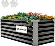 YITAHOME Raised Garden Bed 120x58x46 Cm Galvanised Steel