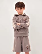 League Hoodie & Shorts Set Brown