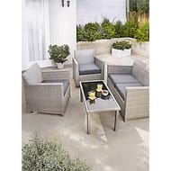 Jakarta Grey Rattan Outdoor Sofa Set 4 Piece