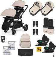 Ickle Bubba Virgo Twin Pram with Cirrus Car Seats & ISOFIX Bases