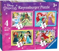 Ravensburger Disney Princess Jigsaw Puzzles, 4-in-Box, 12/16/20/24-Piece, 3+