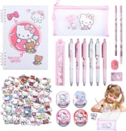 Kawaii Cartoon Girls' Stationery Set with Pencil Case