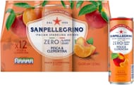 San Pellegrino Zero Peach Clementine Sparkling Drinks 12x330ml
