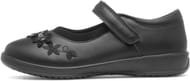 Walkright Olive Girls Black Floral School Shoe UK 9