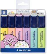 STAEDTLER Textsurfer Classic Pastel Highlighters, 6-Pack, Assorted Colors