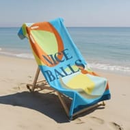 Blue OHS Nice Balls Slogan Beach Towel