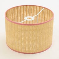Beige & Pink Woven Lamp Shade 19x30cm