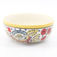 Yellow & Red Patterned Ceramic Serving Bowl 20x20cm