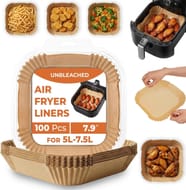 Roe Tenpo Air Fryer Liners, 100 Pcs, Non-Stick Parchment Paper