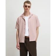 Pink Regular Fit Textured Shirt