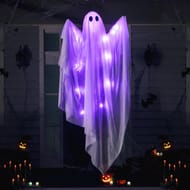 JOYIN 47-Inch Hanging Light-up Ghost with Purple LED