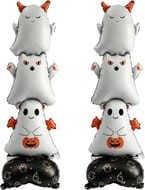 2pcs Halloween Ghost Pumpkin Balloons with Multi-Level Base