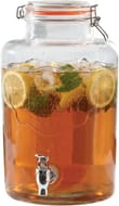 Jumbo Glass Drinks Dispenser with Airtight Lid and Tap, 7.6L