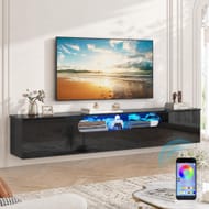 160cm High-Gloss Floating TV Stand for TVs up to 65in