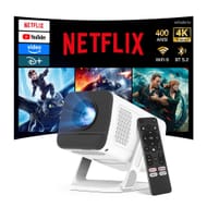DEAL STACK - Netflix-Licensed 4K Mini Smart Projector, Android 13, Voice Remote