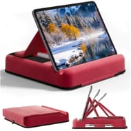 TabHolderix Multi-Angle Tablet Pillow Stand with Storage Pocket (Red)