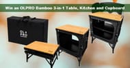 Win an OLPRO Bamboo 3-in-1 Table, Kitchen and Cupboard