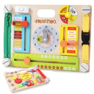 Smartwo Montessori Toy for Toddlers - Large Wooden Double-Sided Busy Board