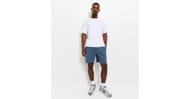 Dark Blue Regular Textured Pull on Shorts