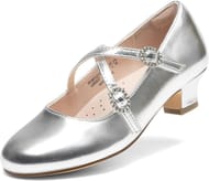 Dream Pairs Girls Crisscross Pumps - Silver - Little Kid 10