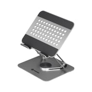 PHIXERO 360 Rotating Tablet Stand, Aluminium Foldable Holder, Grey