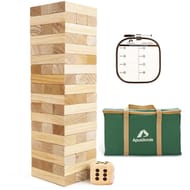 ApudArmis Giant Tumble Tower 54-Piece Pine Stacking Game, 4.2 Ft